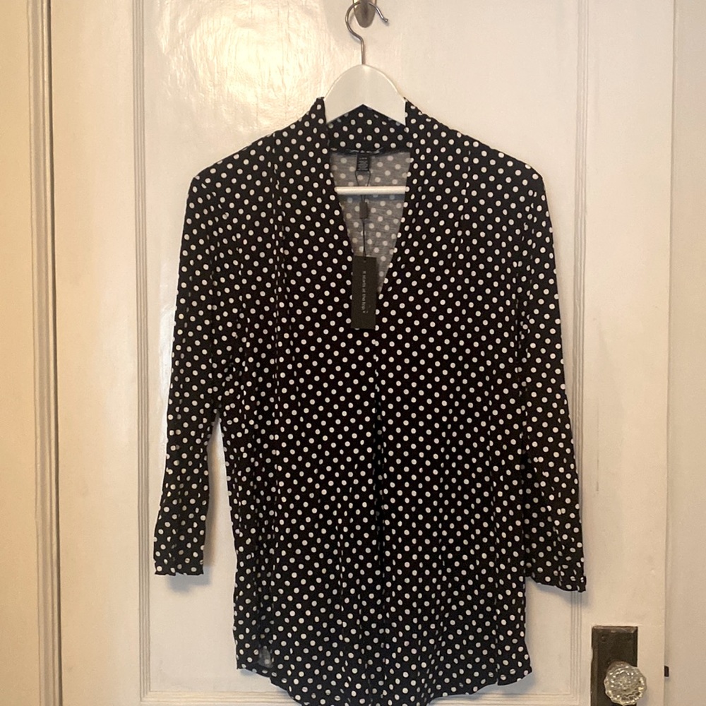 Cable & Gauge Black & White Polka Dot top